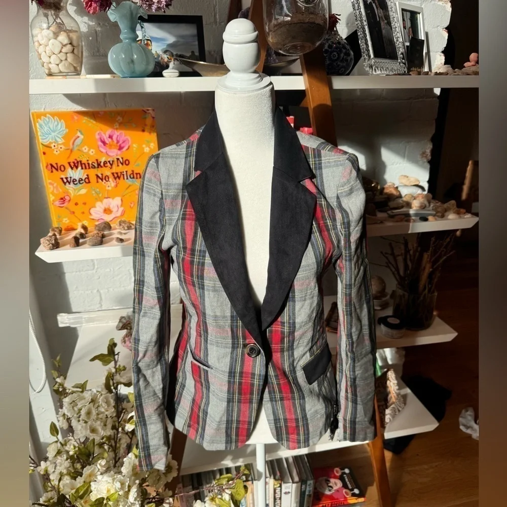 Rails Plaid Jacket Large Elbow Patches